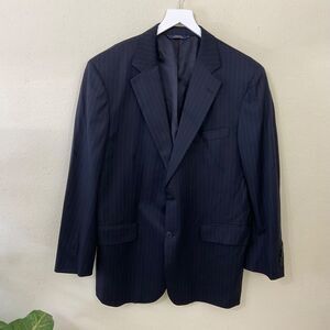 Brooks Brothers wool Blazer Mens 43R Black Chalk Stripe Pinstripe Sport Coat USA